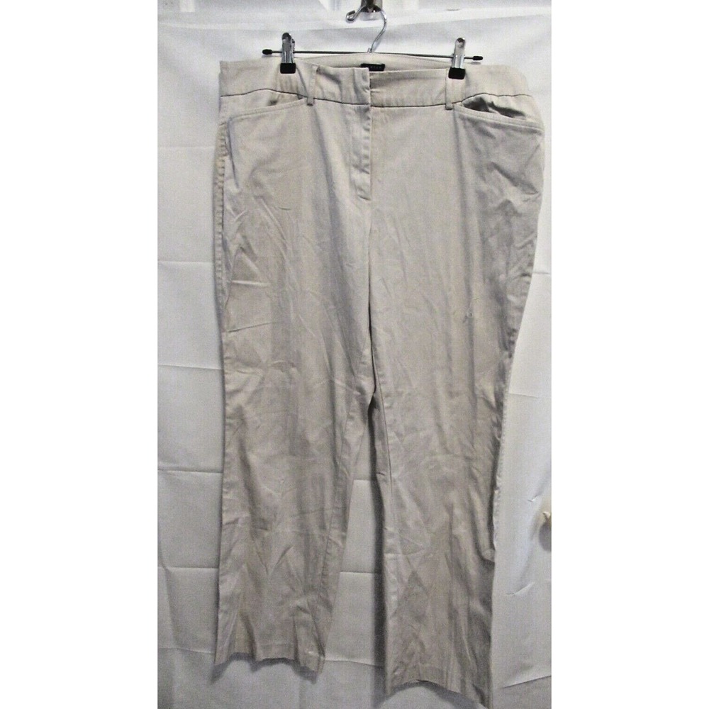 Lane Bryant Khaki tan twill career pants pockets 18 average length  stretch